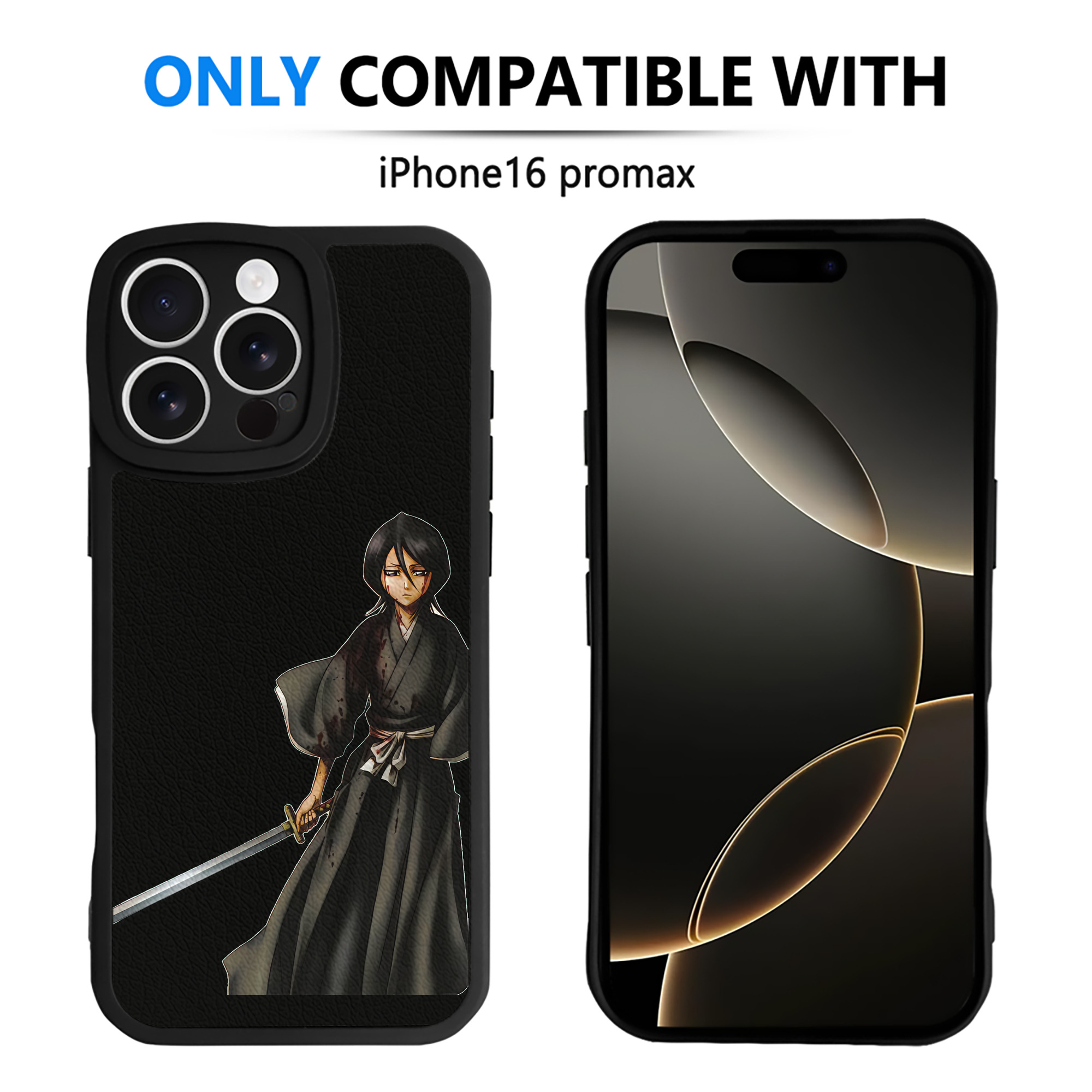 （画像用） ブリーチ 朽木ルキア BLEACH Kuchiki Rukia 【iPhone 16シリーズ対応】シリコンスマホケース（レザー調） 材質：シリコン